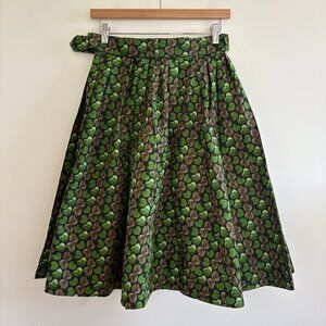 Prada green hearts skirt
